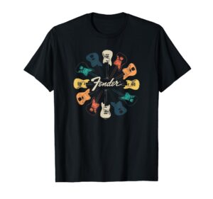 fender retro guitar kaleidoscope t-shirt