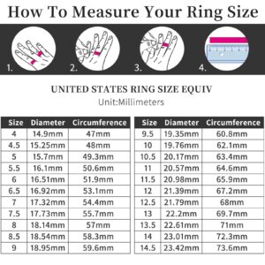 SAMIOVJ Moissanite Rings for Women, D Color Round Solitaire Lab Created Diamond Ring 18K White Gold Plated 925 Sterling Silver 6 Prong Moissanite Engagement Ring