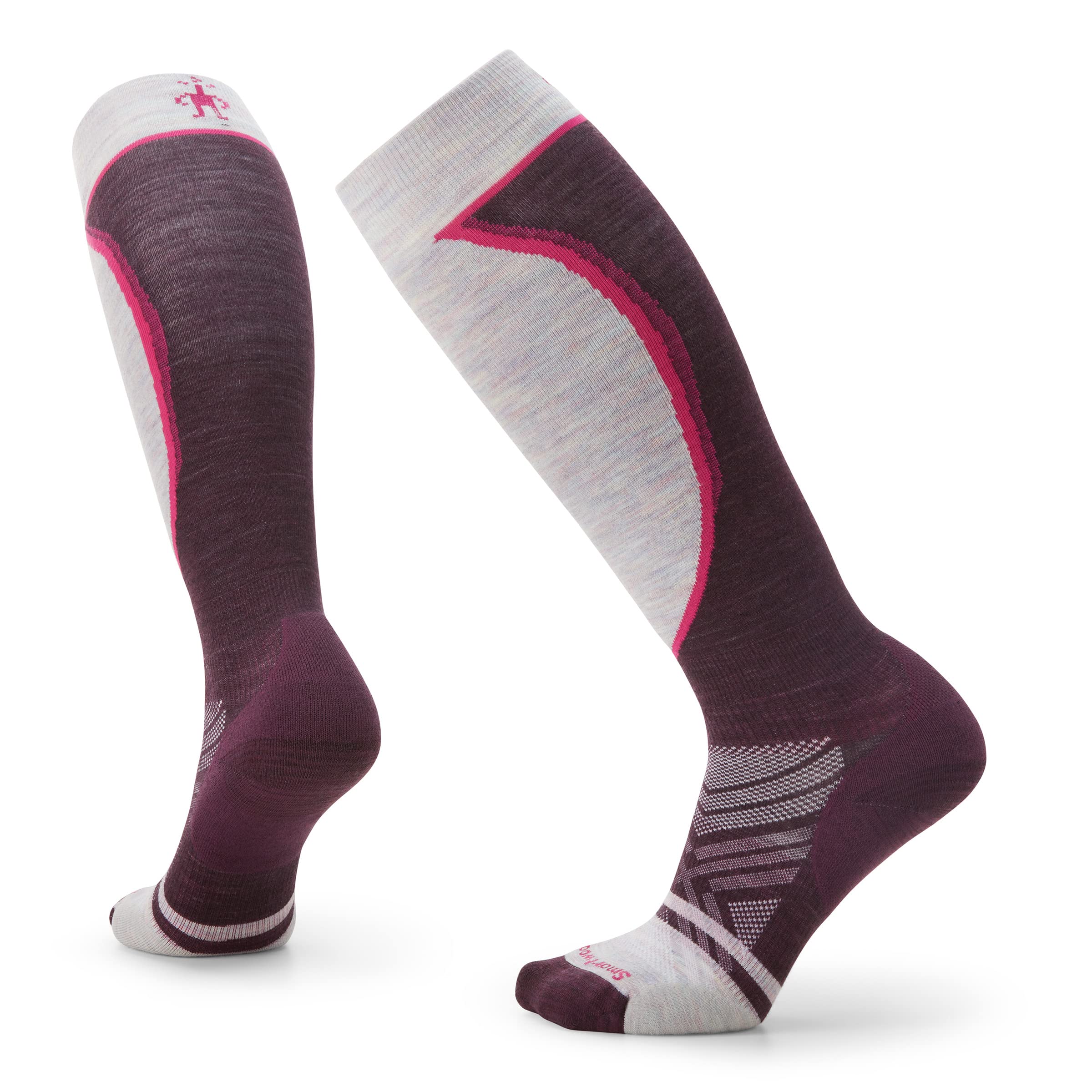 Smartwool Women's Ski Targeted Cushion Merino Wool Over The Calf Socks, Bordeaux, Small