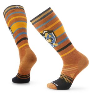 smartwool ski alpine edge full cushion merino wool over the calf socks for men and women, acorn, medium