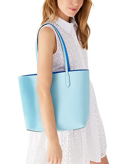 Kate Spade Ava Leather Reversible Tote (Fountain Blue)