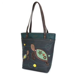 Chala Group Chala Deluxe Vegan Leather Every Day Tote Bag Purse : 13.5 x 14 inches (Turtle)