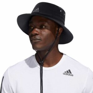 adidas Victory Bucket Hat Lightweight Moisture Wicking UPF 50 Sun Hat Fishing Camping (Black)