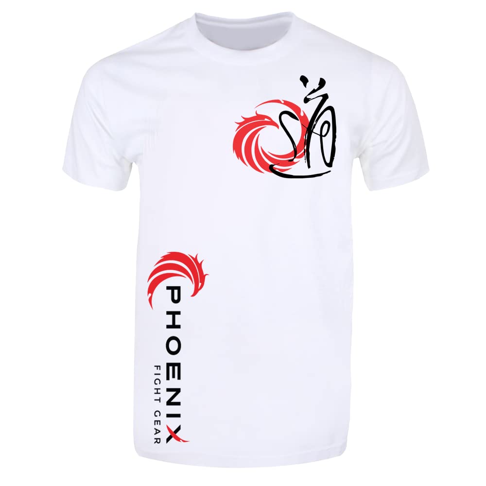 Phoenix Fight Gear The Way Tee for MMA T Shirt, Karate T-Shirt, Fight Sports & Athletic Wear (Large, White)