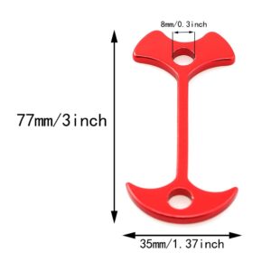 Fishbone Tent Stakes Deck Anchor Peg BLLNDX 8PCS 3 Inch Red Aluminium Alloy Deck Plank Road Camping Fish Bone Nails Rope Buckle Hook Cord Adjuster Tensioner Kit