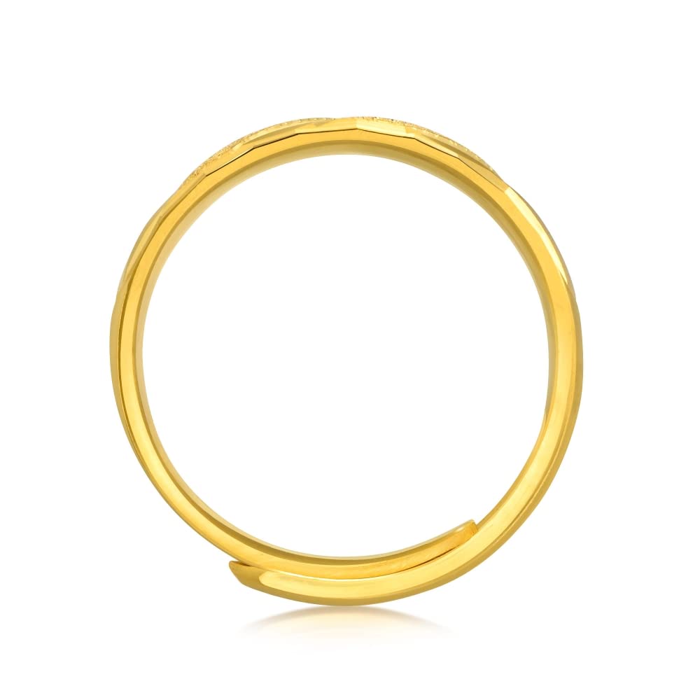 CHOW SANG SANG 999.9 24K Solid Gold Price-by-Weight Gold Modern Stripe Band Ring for Women 82813R | Size Adjustable (Approx. 0.09tael (~3.36g), Adjustable)