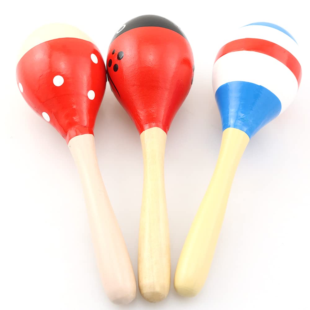 Maracas BLLNDX 1Set Bright Vibrant Sound Musical Instrument, Wood Maracito