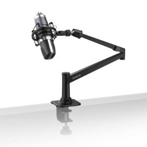 smatree mic arm desk mount for shure sm7b/sm58/mv7/at2020 mic, shure sm7b mic stand, metal mic arm stand with 5/8" adapter for singing,podcasts and recording