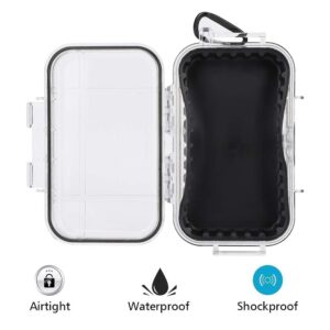 HERCHR Dry Box Outdoor Waterproof Airtight Storage Case Hard Shell Wet Dry Box Carry Box Tackle Organization for Camping, Fishing, Boat, Kayak Waterproof Case boat dry box storage box (transparent)