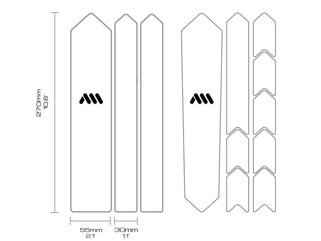 All Mountain Style Honeycomb High Impact Frame Guard Road/Gravel - Clear Bike Frame Protector Supports Universal Fitting - Helps Protect Your Bike from Scratches, Chips and Dings (Bikepacking White)