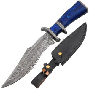 old ram handmade custom damascus hunting knife | bush-craft knife with sheath | edc survival knife for men | fixed blade (1005)