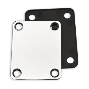 MAXCHEER Electric Bass Guitar Neck plate Guitar Neck Joint Connecting Strengthen Plate Guitar Parts (Chrome)