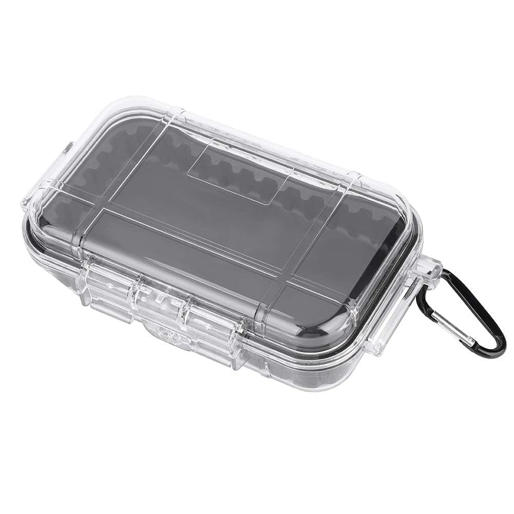 HERCHR Dry Box Outdoor Waterproof Airtight Storage Case Hard Shell Wet Dry Box Carry Box Tackle Organization for Camping, Fishing, Boat, Kayak Waterproof Case boat dry box storage box (transparent)