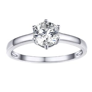 prosilver sterling silver wedding band solitaire engagement dainty rings for women size 7 cubic zirconia ring