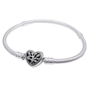 idudu snake charm bracelet,family tree buckle s925 sterling silver jewelry snake chain bracelet fit any charm for women