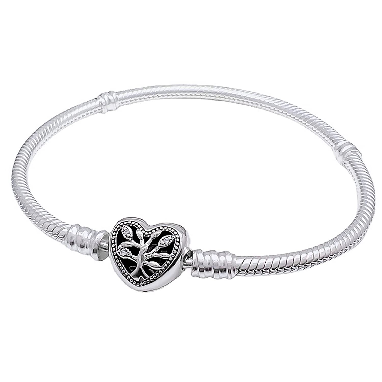 idudu Snake Charm Bracelet,Family Tree buckle S925 sterling silver Jewelry Snake Chain Bracelet Fit Any Charm for Women