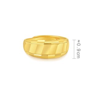 CHOW SANG SANG 999.9 24K Solid Gold Price-by-Weight 2.99g Gold Modern Stripe Band Ring for Women 82817R | Size Adjustable