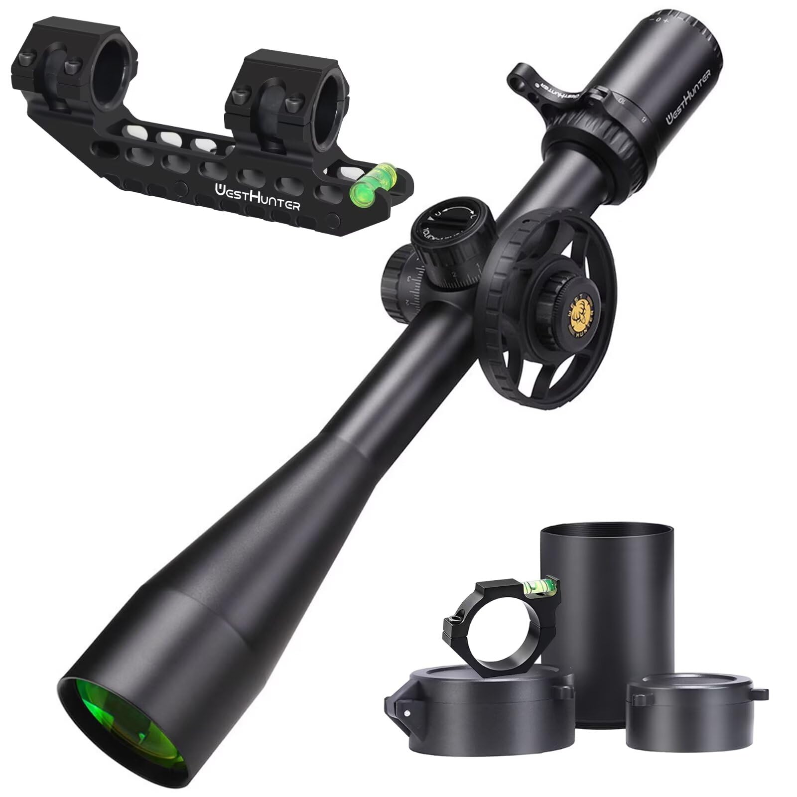 WestHunter Optics TD-S 8-32x50 SFIR Long Range 1/8 MOA Precision Riflescope | Picatinny Shooting Kit A