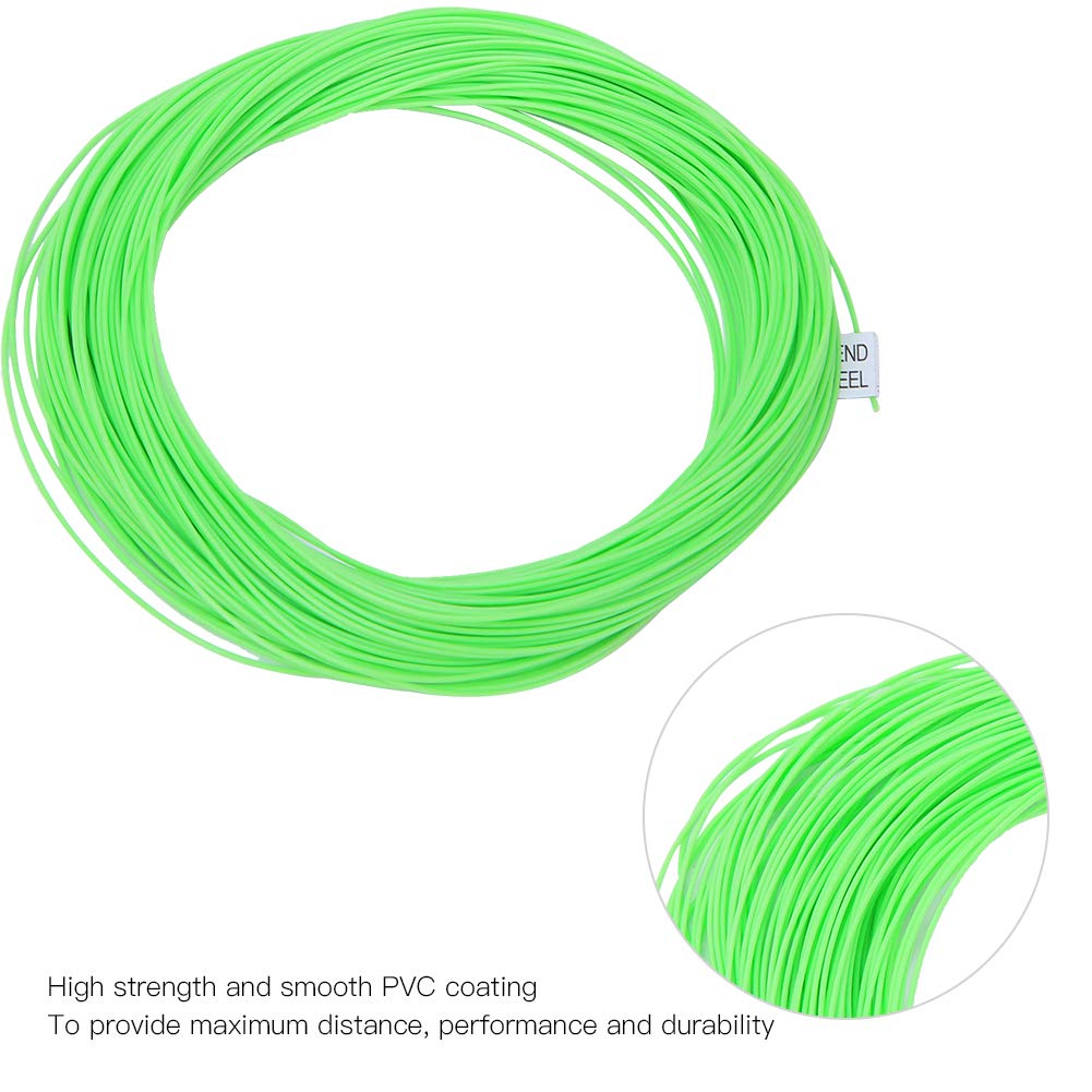 Fly Fishing Floating Line with Welded Loop,Strong Nylon Fly Line Floating Shooting Line,Welded Loops Fly Line Spool Fishing Tackle Accessory for Freshwater Saltwater(Verde)