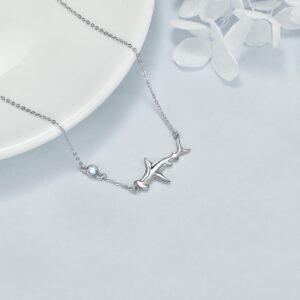 YAFEINI Hammerhead Shark Necklace Sterling Silver Pendant Shark Jewelry Gifts for Diver Women