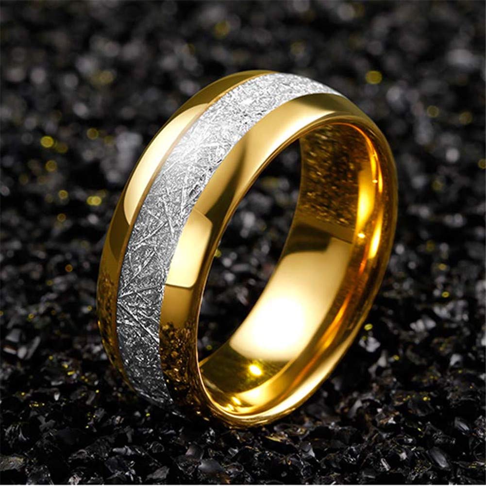 Couple Ring Bridal Set His And Hers Women 10k Yellow Gold Filled Square CZ Men Stainless Steel Band Wedding Ring Band Set