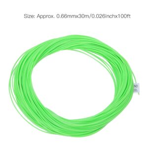 Fly Fishing Floating Line with Welded Loop,Strong Nylon Fly Line Floating Shooting Line,Welded Loops Fly Line Spool Fishing Tackle Accessory for Freshwater Saltwater(Verde)