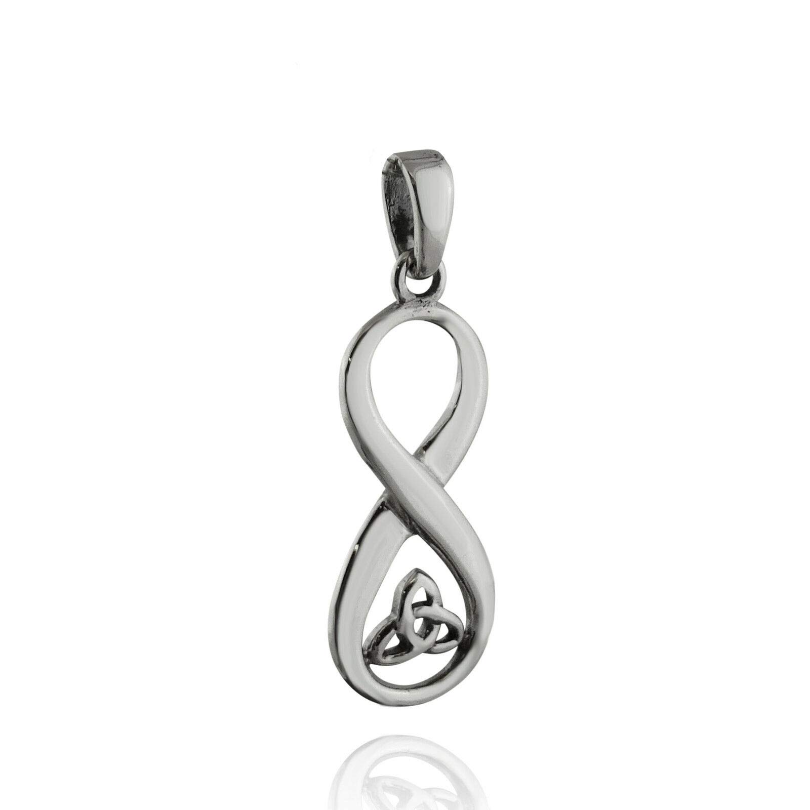 Trinity Knot Infinity Sign Pendant - 925 Sterling Silver Love Gift Friends New