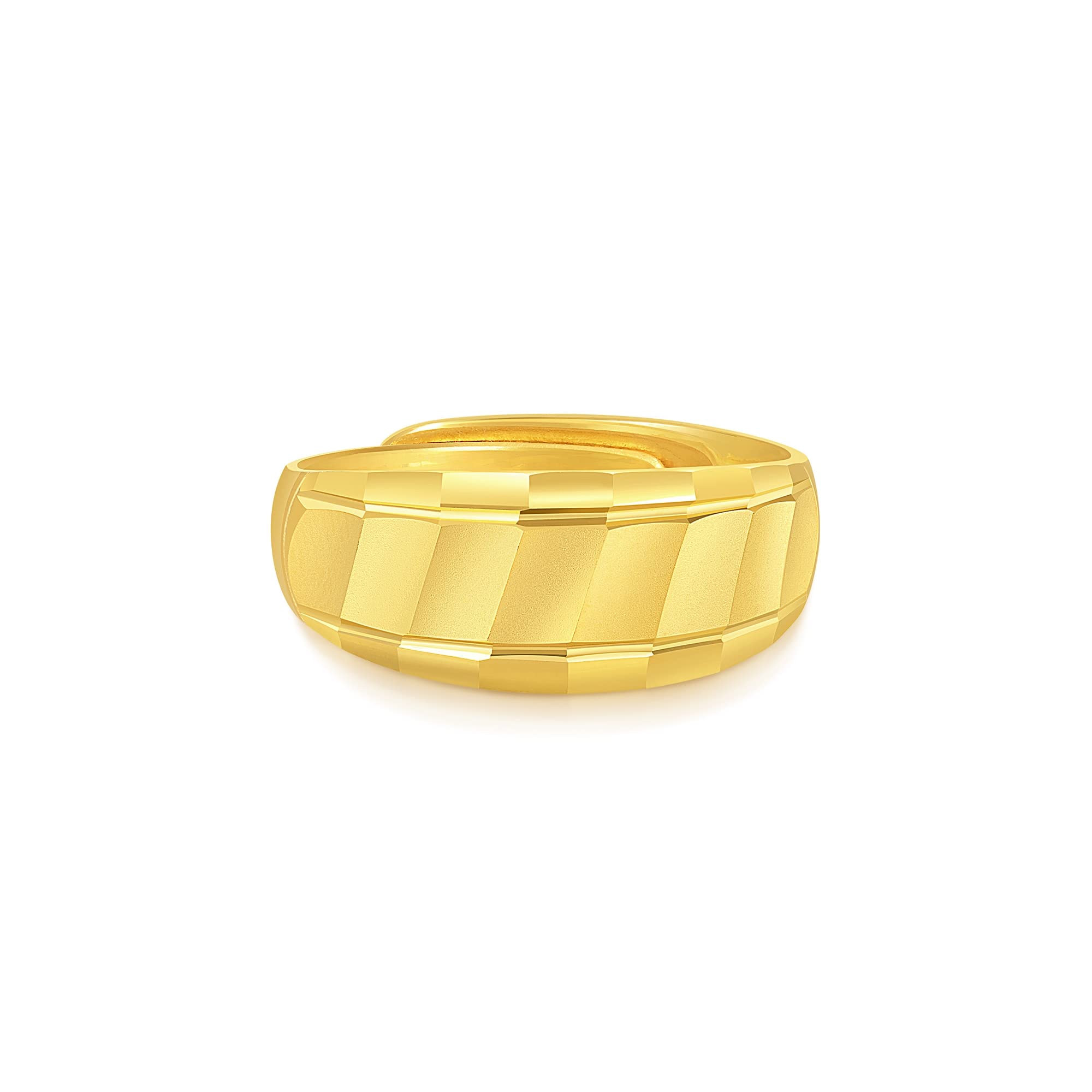 CHOW SANG SANG 999.9 24K Solid Gold Price-by-Weight 2.99g Gold Modern Stripe Band Ring for Women 82817R | Size Adjustable