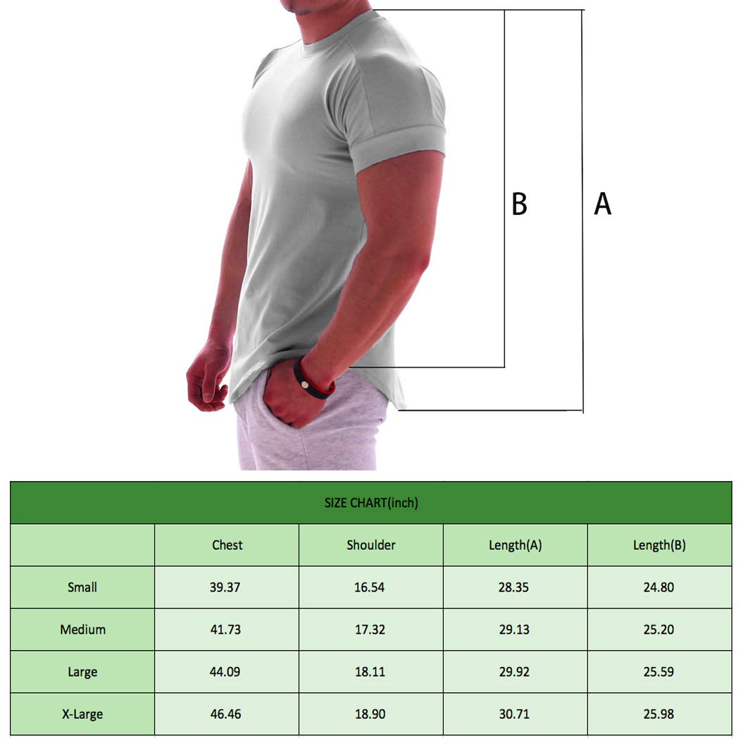 Magiftbox Mens Muscle Cotton Lightweight Workout Short Sleeve T-shirts Gym Sweat Tee T24_Greyblue_US-XL