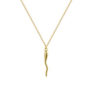 MIDEEO Dainty Gold Necklaces for Women Italian Horn Protection Pendant Necklace Cornicello Pepper Charm Necklace Minimalist Everyday Jewelry Gifts