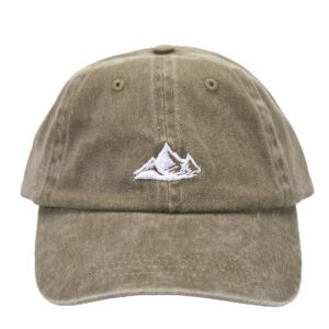 DASMINI Dad Hats for Men Womens Baseball Caps Mountain Hat Adjustable Unstructured Vintage Outdoor Cap(Olive)