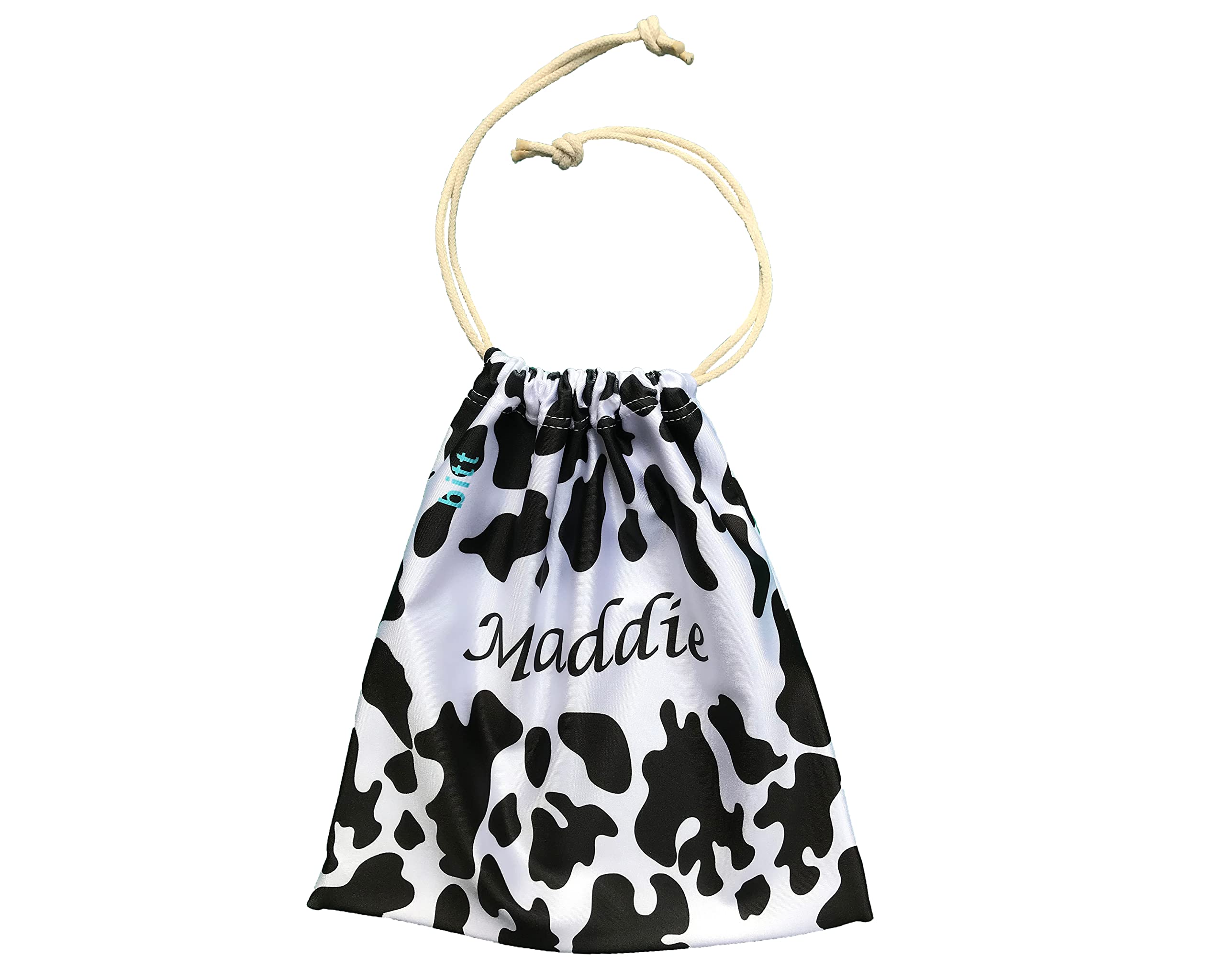 Bitt Sportswear Personalized Gymnastics Grip Bag in Cow Print with Crystals Options (Black Cow Print)