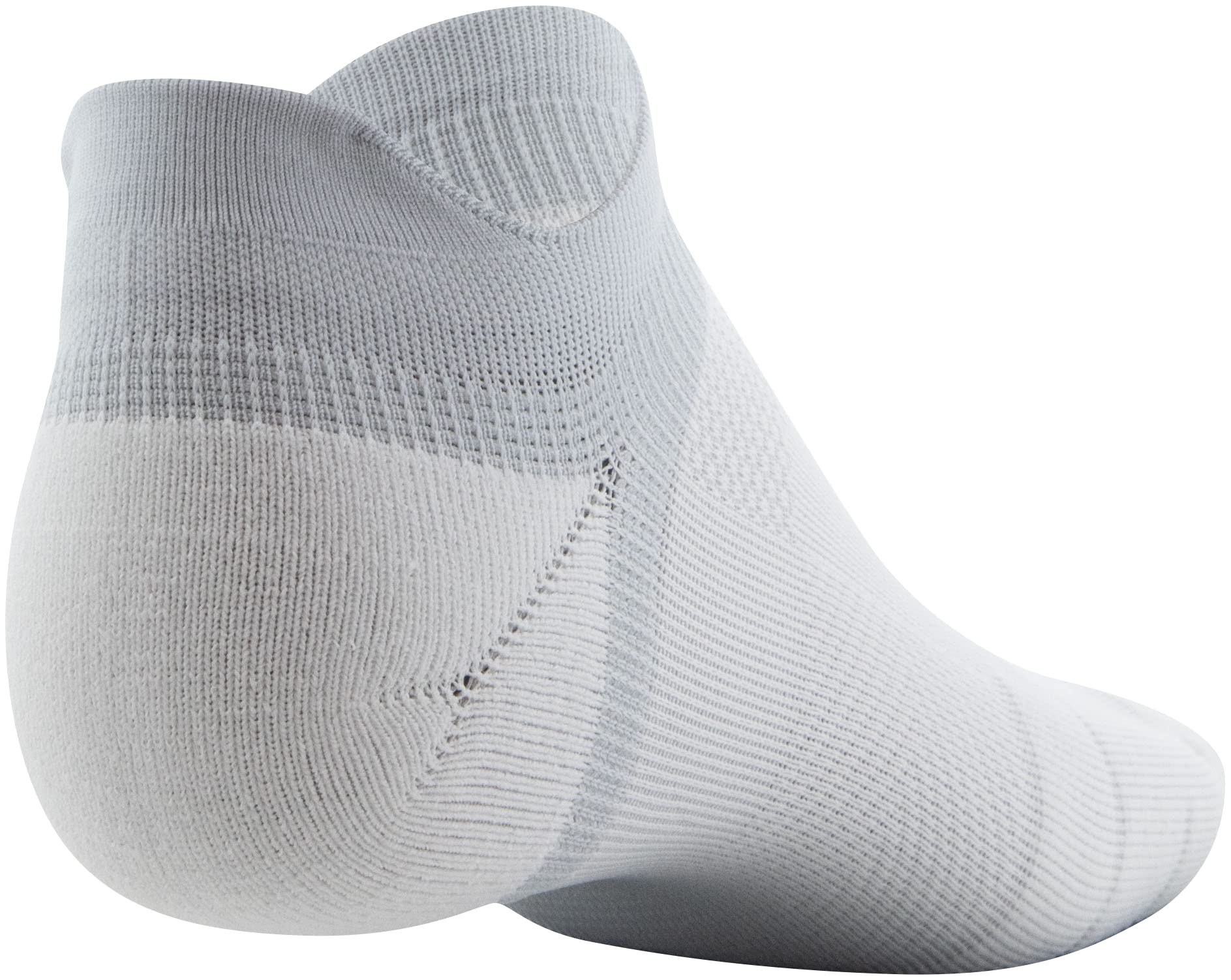 Under Armour Adult ArmourDry Run Lite No Show Tab Socks, 3-Pairs, White/Halo Gray, Large