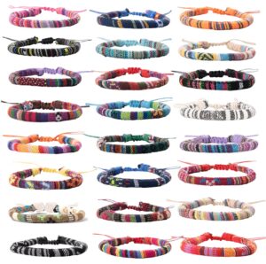 wainis 24pcs wrap friendship bracelets men women hemp cords ethnic tribal bracelets wristbands