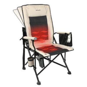 REALEAD Heated Camping Chairs - Fully Padded - Heated Folding Chairs for Outdoor Sports - Supports 400 lbs - Portable Heated Outdoor Camp Chairs for Sport Events - Concert - Battery NOT Included