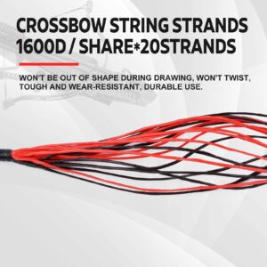 NBCGGS 19.3" Cobra Adder String Replacement Crossbow R9 Cobra Adder Crossbow String,20 Strands HMPE 1600D,Red