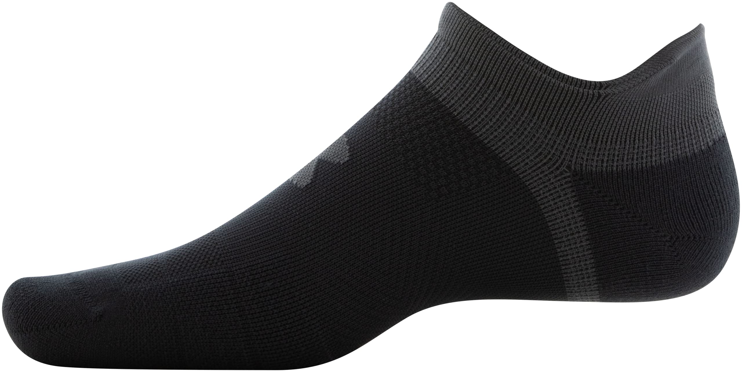 Under Armour Adult ArmourDry Run Lite No Show Tab Socks, 3-Pairs, Black/Jet Gray, Medium