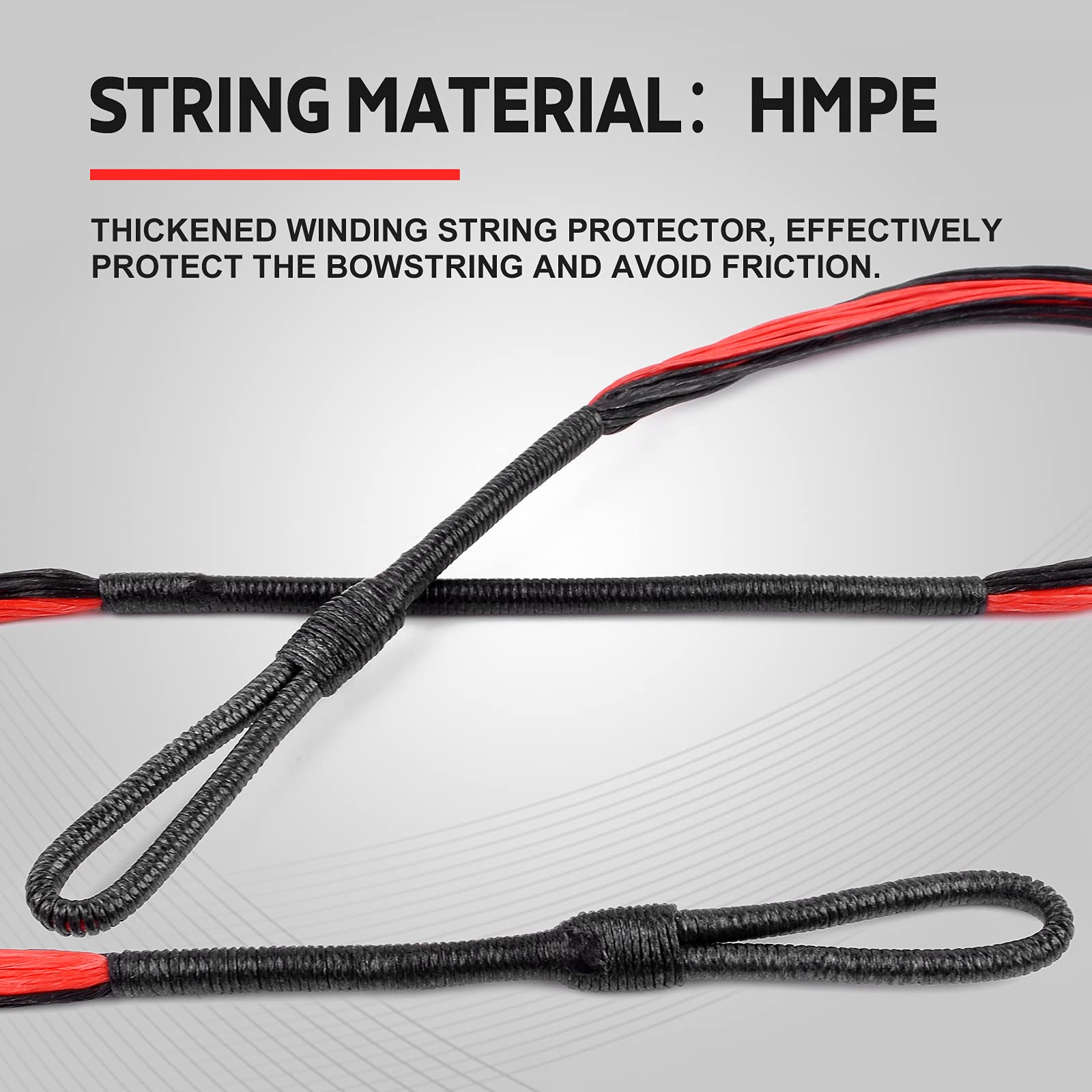 NBCGGS 19.3" Cobra Adder String Replacement Crossbow R9 Cobra Adder Crossbow String,20 Strands HMPE 1600D,Red