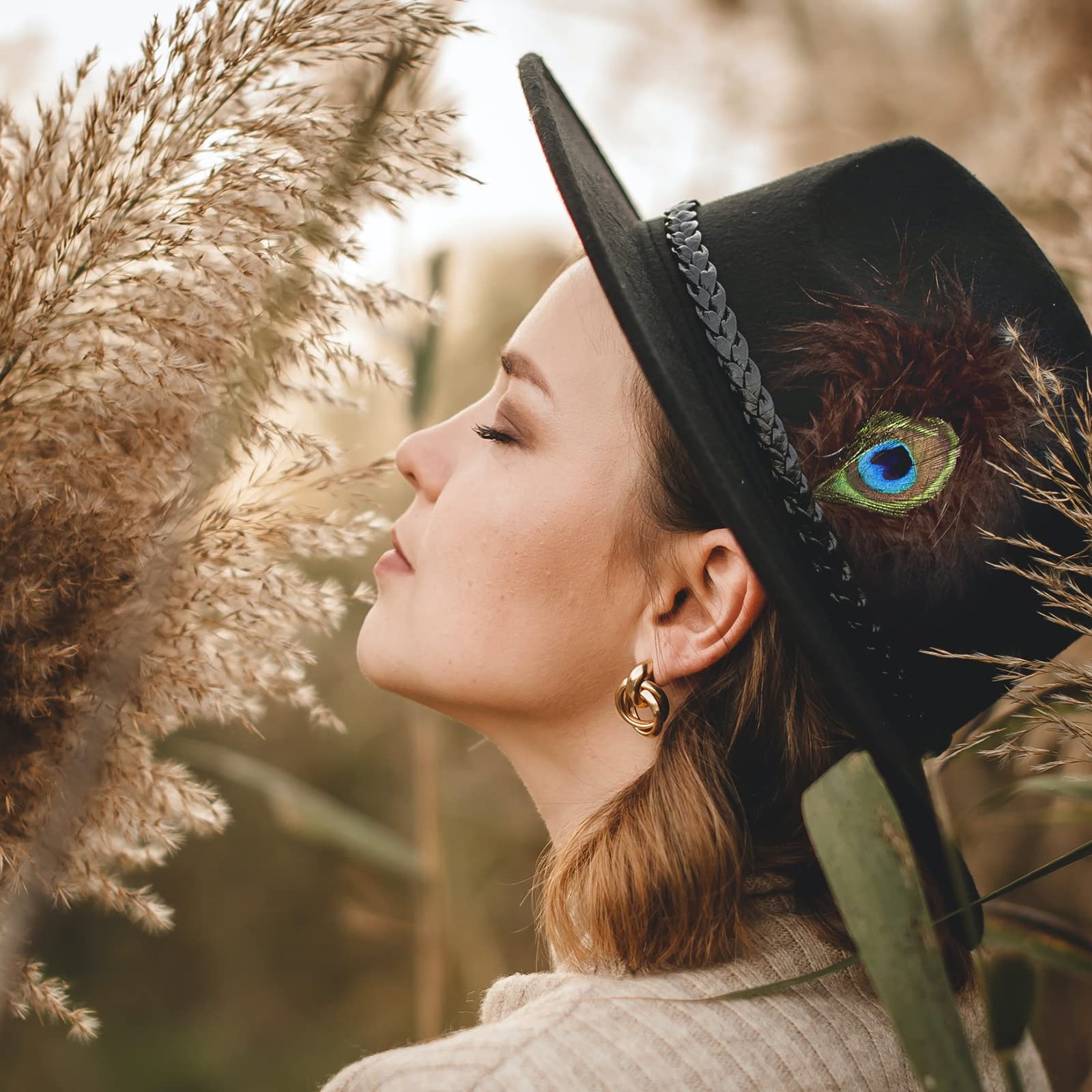 MIX BROWN Hat Feathers, Assorted Natural Feather Packs Accessories for Fedora Cowboy Hats, Pork Pie Trilby Hats (11 PCS)