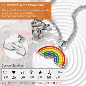 PROSTEEL Pride Month Accessories Lesbian Rainbow Necklace For Women Lgbtq Jewelry Stuff