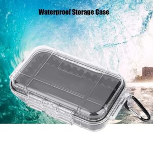 HERCHR Dry Box Outdoor Waterproof Airtight Storage Case Hard Shell Wet Dry Box Carry Box Tackle Organization for Camping, Fishing, Boat, Kayak Waterproof Case boat dry box storage box (transparent)