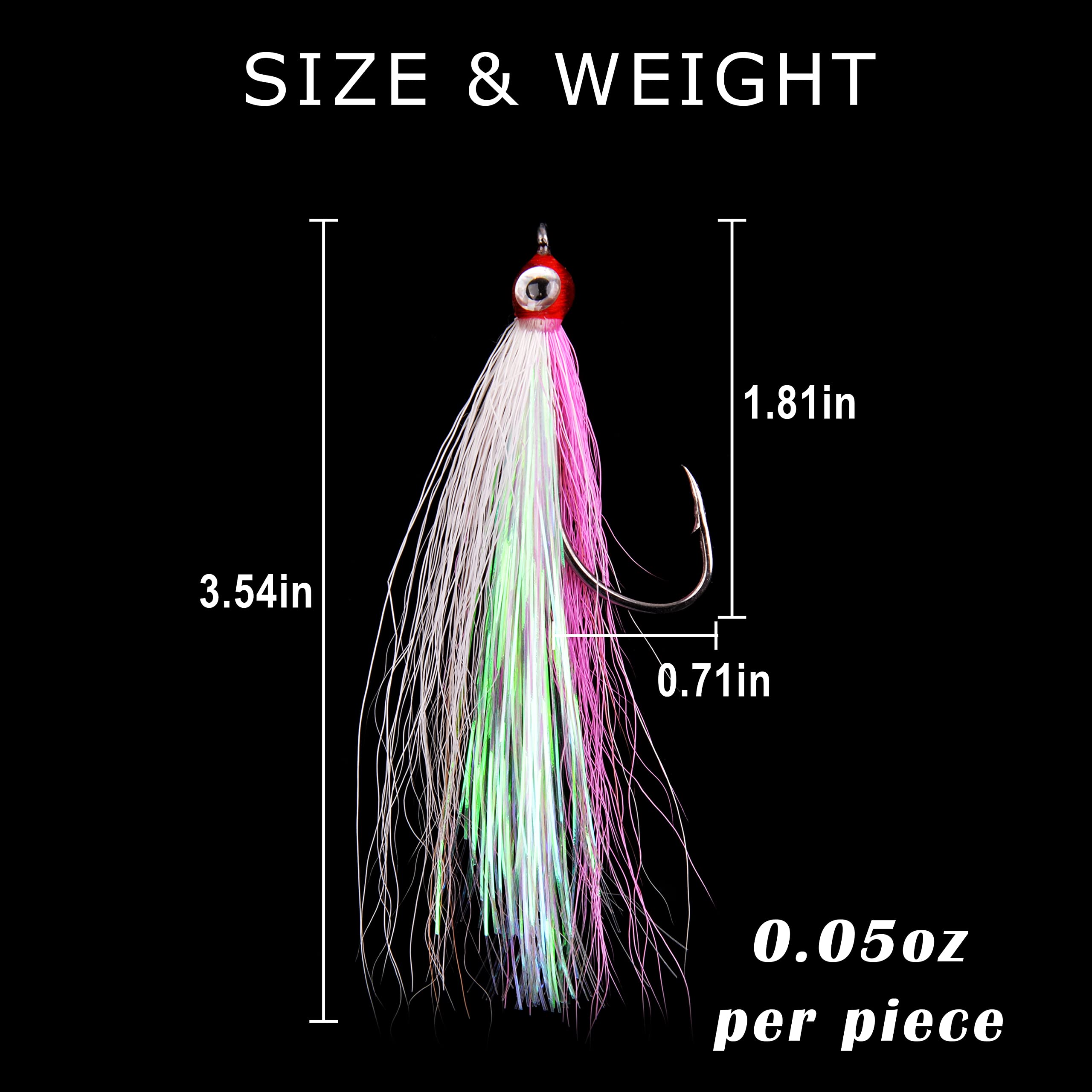 Streamer Flies for Fly Fishing, Classic Clouser Minnow Fishing Flies Streamers Fly Fishing Lures for Trout Bass Saltwater Freshwater (Pink, 5Pcs)