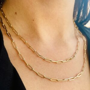 5mm Gold Paperclip Chain Necklace for Women, 20 Inches Gold Chain Necklace for Women Paperclip Chain Necklace for Women Gold Chain 14K Gold Necklace for Women Gold Chain for Women Gold Chain Necklace