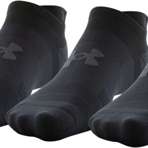 Under Armour Adult ArmourDry Run Lite No Show Tab Socks, 3-Pairs, Black/Jet Gray, Medium