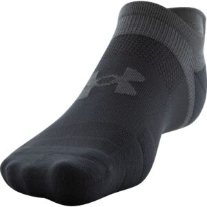 Under Armour Adult ArmourDry Run Lite No Show Tab Socks, 3-Pairs, Black/Jet Gray, Medium