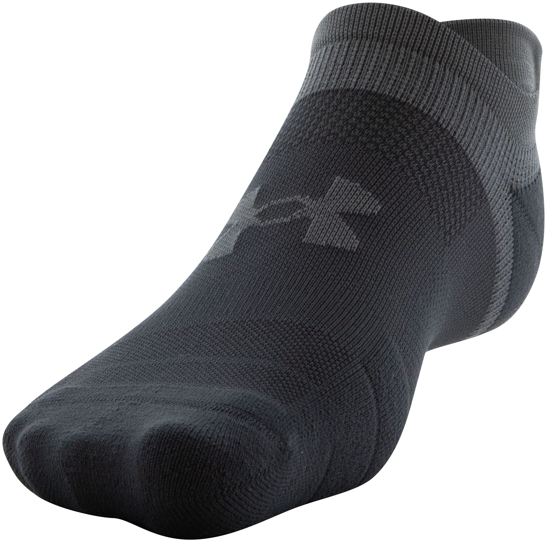 Under Armour Adult ArmourDry Run Lite No Show Tab Socks, 3-Pairs, Black/Jet Gray, Medium