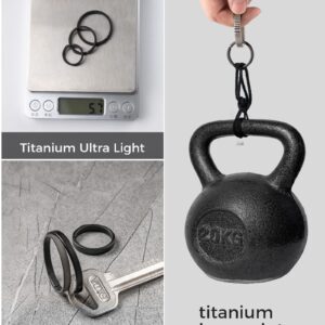 TISUR Key Ring, Titanium Side-Pushing Designed Small Key Chain Rings,Split Rings Keyrings for Men Woman