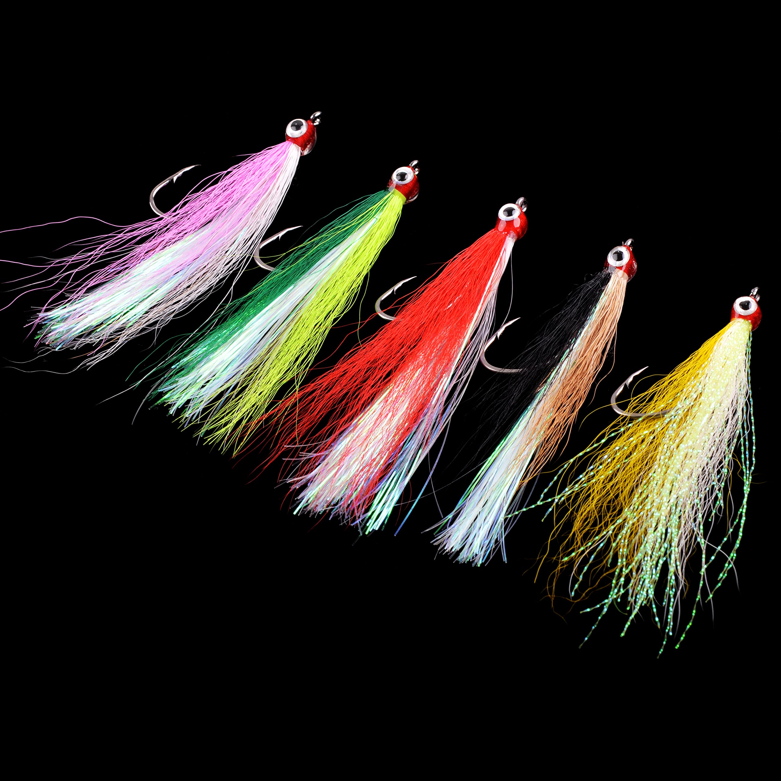 Streamer Flies for Fly Fishing, Classic Clouser Minnow Fishing Flies Streamers Fly Fishing Lures for Trout Bass Saltwater Freshwater (Pink, 5Pcs)