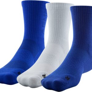 Under Armour Standard 3-Maker Mid-Crew Socks, 3-Pairs, Bauhaus Blue Assorted, Large