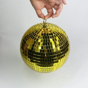 8" Mirror Disco Ball - Cool and Fun Hanging Party Disco Ball for Big Party Decorations, Party Design、Decorate (8 inch, Gold)